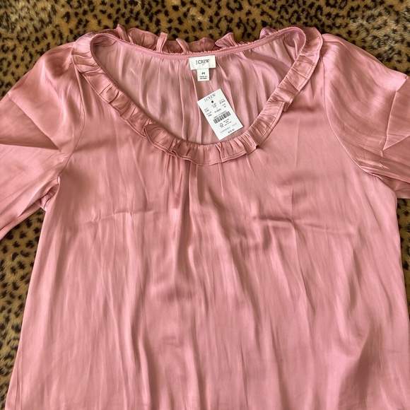 Pink Ruffled Satin Blouse - Picture 4 of 6